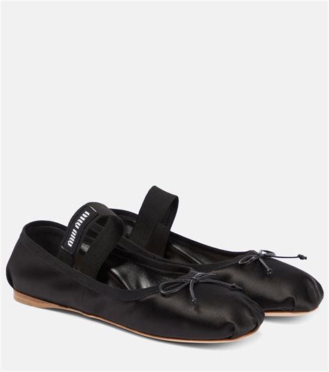 miu miu satin ballerina flats|ballet flats value.